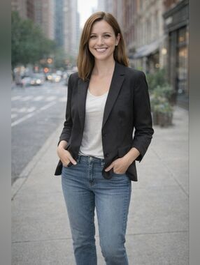 Mexx Metropolitan Black Blazer with Button Closure Size 42
